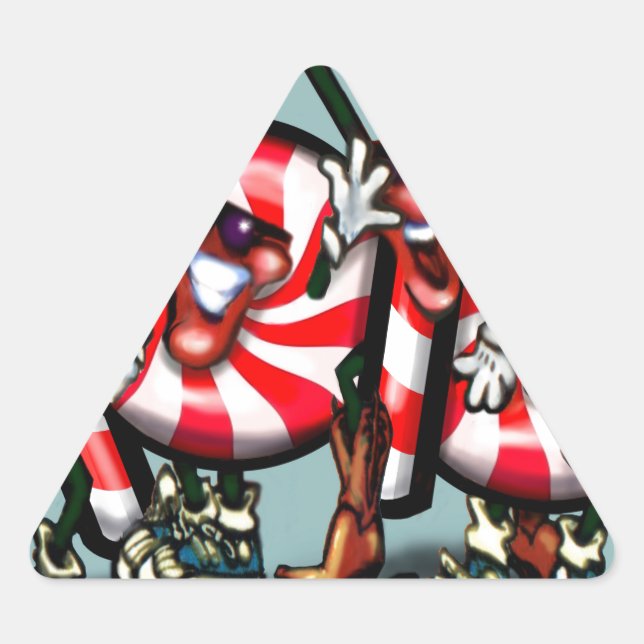 Pegatina Triangular Candy Cane Gang (Anverso)