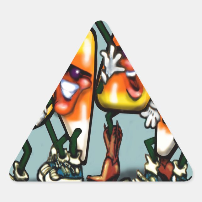 Pegatina Triangular Candy Corn Gang (Anverso)
