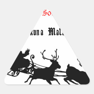 Pegatina Triangular Cantar a lo largo de los Navidades - villancicos y