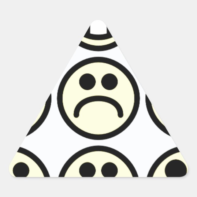 Pegatina Triangular cara feliz de emoticono (Anverso)