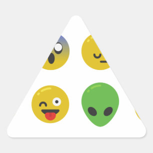 Pegatina Triangular cara feliz de la emoji