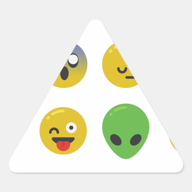 Pegatina Triangular cara feliz de la emoji (Anverso)