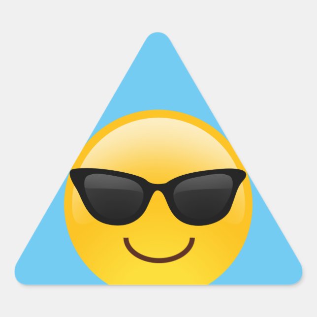 Pegatina Triangular Cara sonriente con gafas de sol Emoji Guay (Anverso)