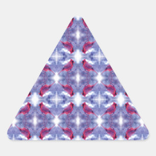 Pegatina Triangular Cardenales en la nieve