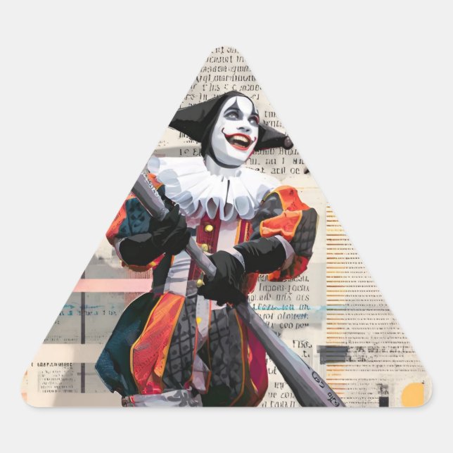 Pegatina Triangular Cartas de póquer clásicas (Anverso)