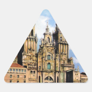 Pegatina Triangular Catedral de Santiago de Compostela (A Coruña)