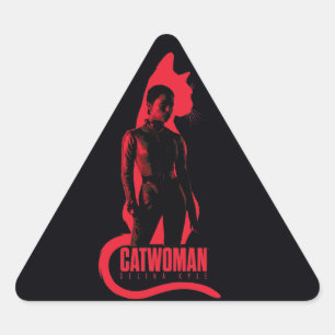 Pegatina Triangular Catwoman Selina Kyle Cat Silhouette