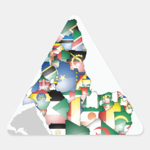 Pegatina Triangular Celebración de África en Diseño de Banderas