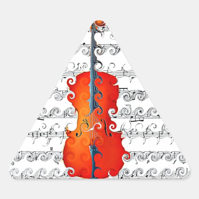 Pegatina Triangular ¡Cello y yo rocamos! (Anverso)