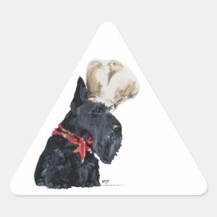 Pegatina Triangular Chef de Terrier Escocés