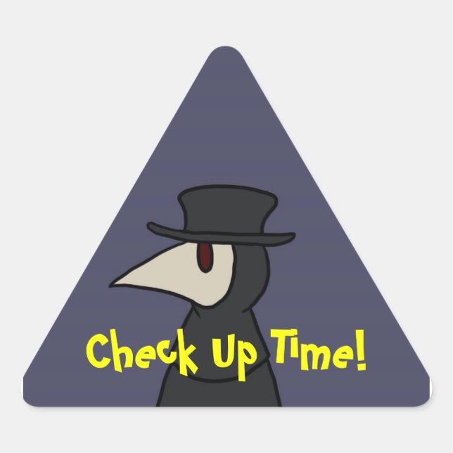 Pegatina Triangular ¡Chequear el tiempo! (Anverso)