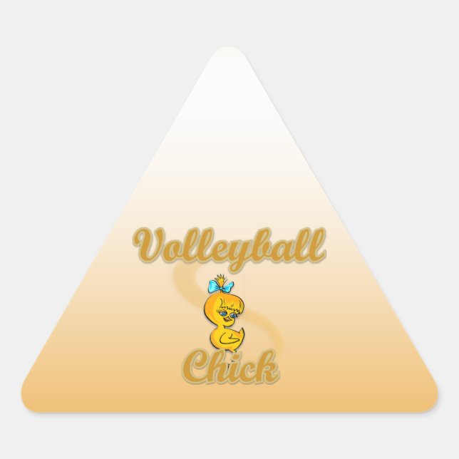 Pegatina Triangular Chica de voleibol (Anverso)