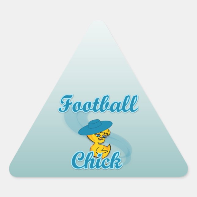 Pegatina Triangular Chick de fútbol número 3 (Anverso)