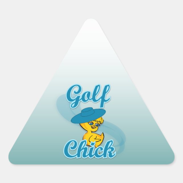 Pegatina Triangular Chick de golf #3 (Anverso)