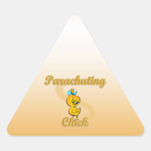 Pegatina Triangular Chick de paracaidismo