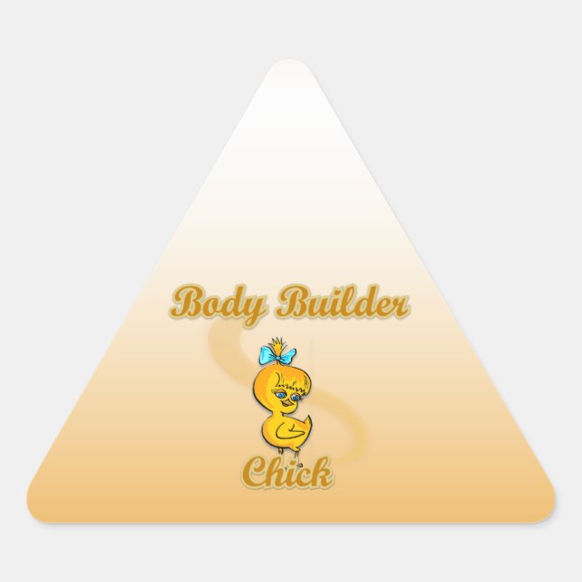 Pegatina Triangular Chick del generador de cuerpos (Anverso)