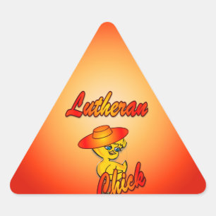 Pegatina Triangular Chick luterano #5