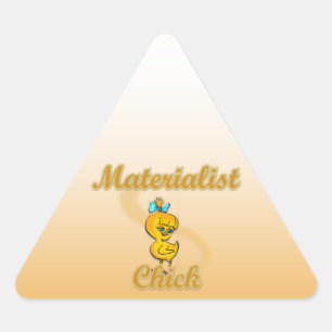Pegatina Triangular Chick materialista
