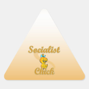 Pegatina Triangular Chick socialista