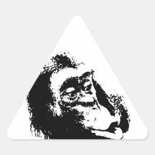 Pegatina Triangular Chimpanzee divertido de Pop Art