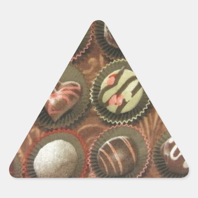 Pegatina Triangular Chocolates y trufas (Anverso)