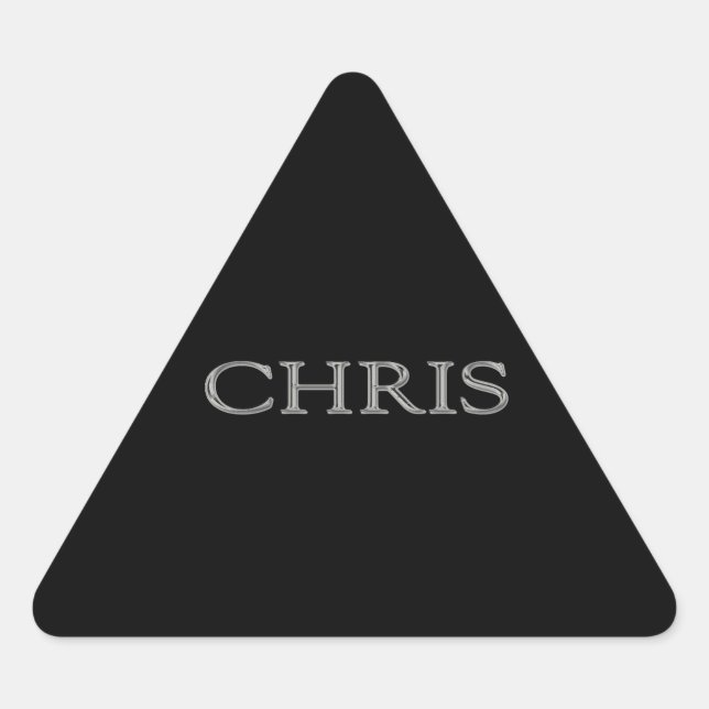 Pegatina Triangular Chris Personalizado Raised Lettering (Anverso)