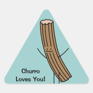 Pegatina Triangular ¡Churro le ama!