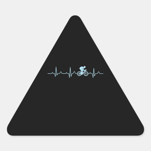 Pegatina Triangular ciclismo de montaña impresionante (Anverso)