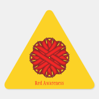 Pegatina Triangular Cinta de flores rojas por Kenneth Yoncich