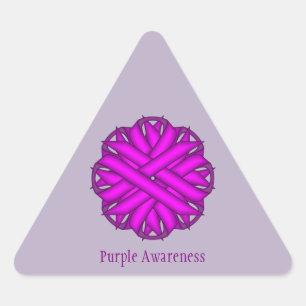 Pegatina Triangular Cinta morada de flores por Kenneth Yoncich