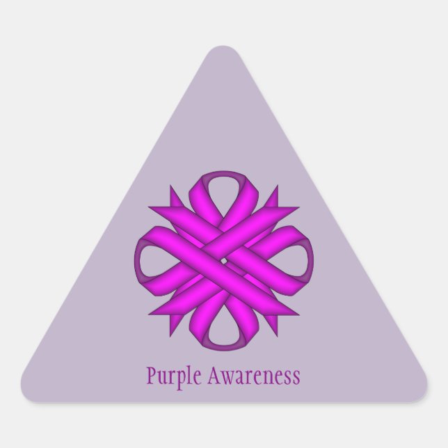 Pegatina Triangular Cinta violeta de Kenneth Yoncich (Anverso)