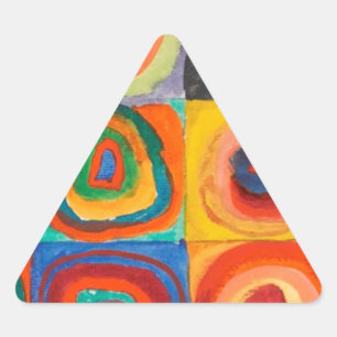 Pegatina Triangular Círculos Concéntricos de las plazas de Kandinsky
