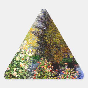 Pegatina Triangular Claude Monet A Corner of the Garden At Montgeron