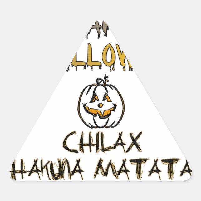Pegatina Triangular Colección Feliz Halloween Relájate y Disfruta (Anverso)