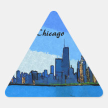 Collage de la silueta de Chicago pintado