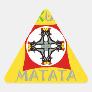 Pegatina Triangular Color Rasta Rojo Dorado Verde