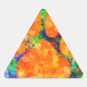 Pegatina Triangular Colores de agua de impresión de pastas de perro