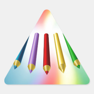 Pegatina Triangular Colores de lápices