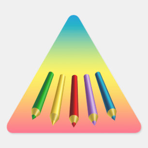 Pegatina Triangular Colores de lápices