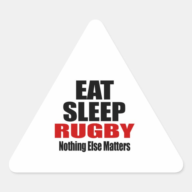 PEGATINA TRIANGULAR COMER RUGBY DE DORMIR (Anverso)