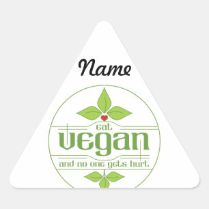 Pegatina Triangular Comer vegan y nadie se lastima