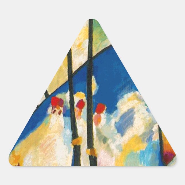 Pegatina Triangular Composición IV de Kandinsky (Anverso)
