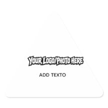 Pegatina triangular con nombre de logotipo corpora
