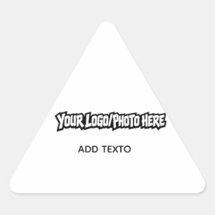 Pegatina triangular con nombre de logotipo corpora