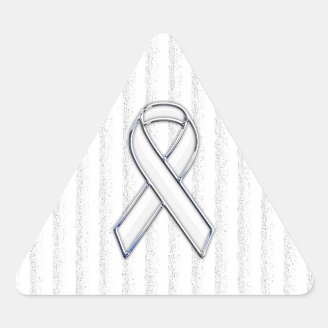 Pegatina Triangular Conciencia de cinta blanca cromada sobre bandas ve (Anverso)