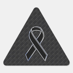 Pegatina Triangular Conciencia de la cinta de estilo cromado negro