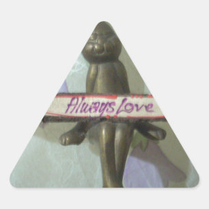 Pegatina Triangular Conejo inspirador: siempre me gusta la impresión d