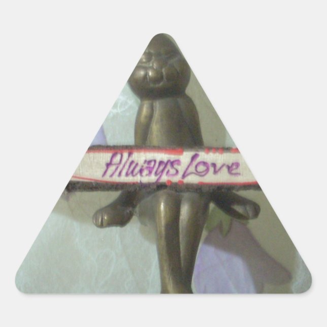 Pegatina Triangular Conejo inspirador: siempre me gusta la impresión d (Anverso)