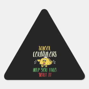 Pegatina Triangular Consejeros Escolares Te Ayudan A Taco Sobre Esto