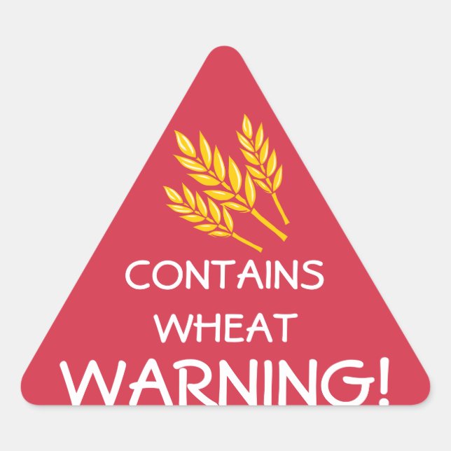 Pegatina Triangular Contiene Gluten de Trigo Alimentos Alergia Pegatin (Anverso)